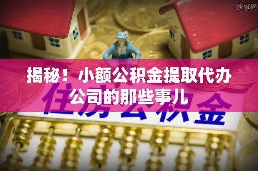 淮阳揭秘！小额公积金提取代办公司的那些事儿